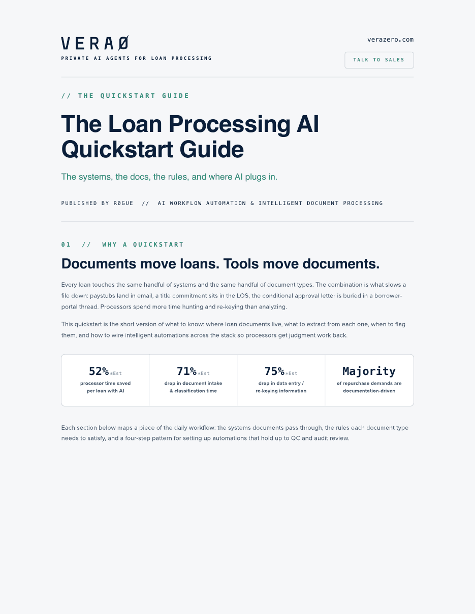 The Loan Processing AI Quickstart Guide — cover page