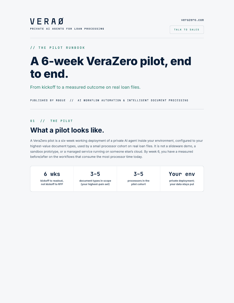 Loan Processing Pilot Runbook — cover page
